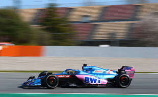 La nouvelle Alpine A522 lors des premiers essais de F1 de la saison à Barcelone.