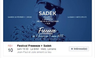 Le rappeur Sadek était programmé dans le cadre du festival Freeeeze à Metz ce week-end.