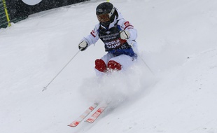 Perrine Laffont lors des championnats du monde de ski de bosses en parallèle, le 9 février 2019 à Park City, aux Etats-Unis.