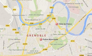 L'hôtel de police de Grenoble vu sur Google Maps.