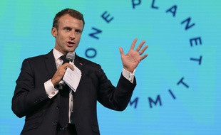 Emmanuel Macron au One Planet Summit, un sommet sur la finance verte, le 26 septembre 2018.