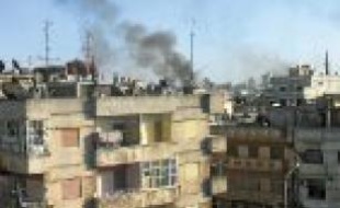 Un quartier de Homs, dimanche.