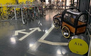 Le nouvel espace vélo aménagé à Lyon au sein du parking Cordeliers.