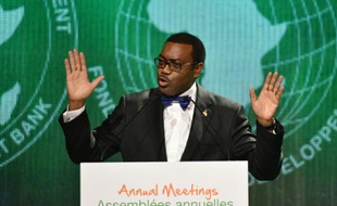 Le président de la Banque africaine de développement (BAD), Akinwumi Adesina, le 28 mai 2015 à Abidjan