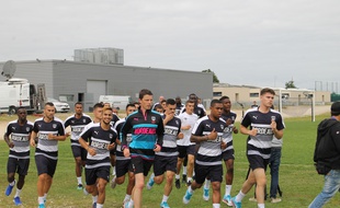Le groupe des Girondins lors de la reprise de l'entraînement au Haillan, le 29 juin 2016.