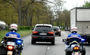 Un convoi transportant Salah Abdeslam à la prison de Fleury-Mérogis, le 27 avril 2016