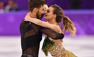 Gabrielle Papadakis et Guillaume Cizeron lors de leur programme court de danse sur glace aux JO de Pyeongchang, le 19 février 2018.