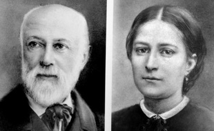 Reproduction de portraits des parents de Sainte Thérèse de Lisieux, réalisé le 26 mai 2008, à la maison des Buissonnets à Lisieux