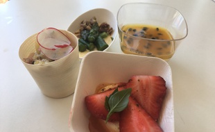 Les verrines gastronomiques proposées ce lundi à l'Etablissement français du sang à Montpellier