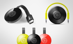 La famille Chromecast s’agrandit, avec la version vidéo (gauche) et audio (droite).