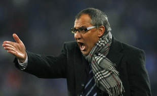 L'entraîneur de Wolfsburg, Felix Magath lors d'un match contre Schalke 04, le 15 février 2008.