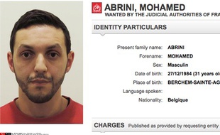 Mohamed Abrini recherché après les attentats de Paris, Saint-Denis et Bruxelles.