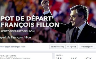 Compte parodique proposant un pot de départ de François Fillon.