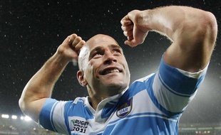 Le rugbyman de l'équipe d'Argentine, Felipe Contepomi, lors d'un match de Coupe du monde à Wellington en Nouvelle-Zélande le 25 septembre 2011.