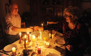 Réveillon à la bougie pour Christian et Marie-Thérèse le 24 décembre 2013 à Guengat en Bretagne.