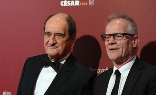 Pierre Lescure et Thierry Fremaux le 26 février 2016 au théâtre du Chatelet à Paris