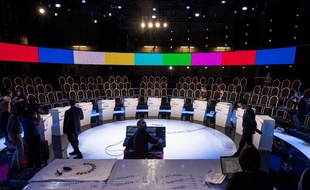 Le plateau où aura lieu le 4 avril 2017 le débat présidentiel entre les 11 candidats, avant le premier tour.