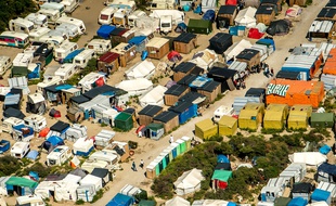 Le camp de migrants de Calais, en août 2016
