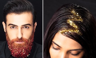 Glitter Roots et Glitter Beards réalisés par Make Up For Ever.