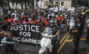 Des manifestants demandent justice pour Eric Garner, le 17 juillet 2019 à New York.