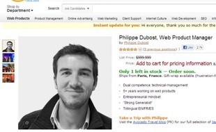 Le CV de Philippe Dubost en forme de page Amazon.