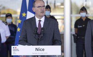 Allocution du Premier ministre Jean Castex aux forces de securite interieure, Nice le 25 juillet