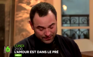 Sébastien lors de l'émission L'Amour est dans le Pré diffusée sur M6 (capture d'écran).