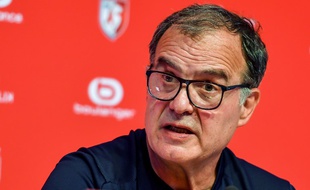 Marcelo Bielsa en conférence de presse à Lille, le 5 août 2017.