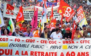 Des manifestants contre la réforme des retraites à Paris, le 23 septembre 2010.
