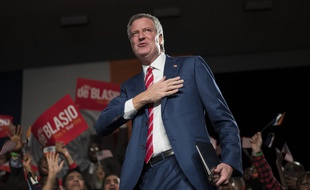 Bill de Blasio après sa réélection à la mairie de New York, le 7 novembre 2017.