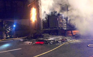 La remorque du camion en feu