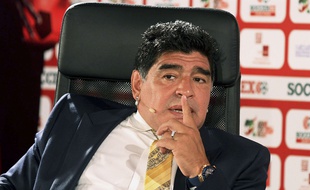 Diego Maradona en Jordanie le 4 mai 2015.