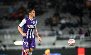 Dusan Veskovac, le défenseur du TFC, lors d'un match de Ligue 1, le 24 octobre 2014 au Stadium de Toulouse.
