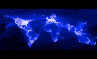 Une carte du monde des connexions Facebook