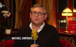 Le philosophe Michel Onfray sur iTélé le 21 novembre 2015.