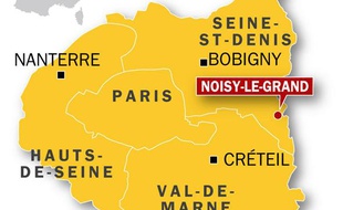 Carte de localisation de Noisy-le-Grand, où deux enfants sont morts dans l'incendie d'un appartement le 7 mai 2010.