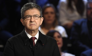 Jean-Luc Mélenchon lors du deuxième débat de la campagne présidentielle, le 4 avril 2017.