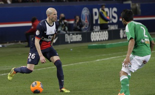 Christophe Jallet, le 16 mars 2014 au Parc des Princes face à Saint-Etienne.