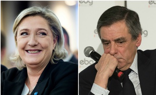 Marine Le Pen à Paris, le 5 janvier 2017. François Fillon, lors d'un débat organisé par EBG (Electronic Business Group), le 31 janvier 2017, à Paris.