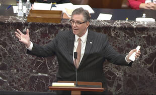 L'avocat de Donald Trump Bruce Castor au premier jour du second procès de Donald Trump devant le Sénat, le 9 février 2021.