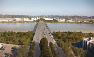 Le futur pont Simone Veil mesurant près de 550 m de long et 44 m de large