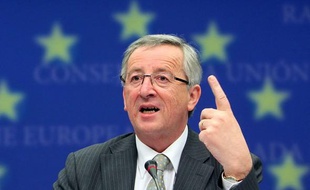 Le président de l'Eurogroupe, Jean Claude Juncker, le 18 mai 2010 à une réunion des ministres des Finances de la zone euro