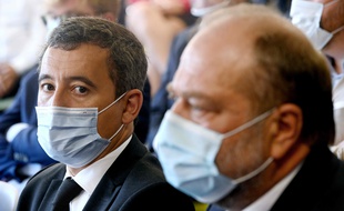 Le ministre de l'Intérieur, Gérald Darmanin avec le ministre de la Justice Eric Dupond-Moretti, le 8 septembre 2020.