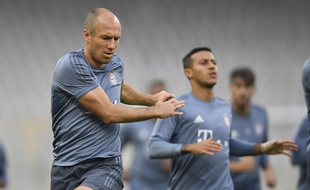 Arjen Robben à l'entraînement avec le Bayern Munich, le 22 janvier 2018.