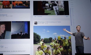 Mark Zuckerberg, le patron de Facebook, présente sa Timeline à San Francisco, en septembre 2011.