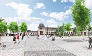 Une esquisse non définitive du futur parvis de la gare Matabiau.