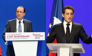 Montage de François Hollande (Parti socialiste) et Nicolas Sarkozy (UMP)