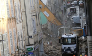 Peu après l'effondrement des immeubles de la rue d'Aubagne, à Marseille, en novembre 2018. (archives)