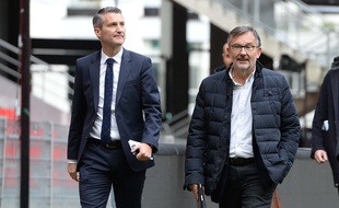 L'ancien président du Stade Rennais Olivier Létang (à gauche) et Jacques Delanoë, ici au Roazhon Park en 2017.