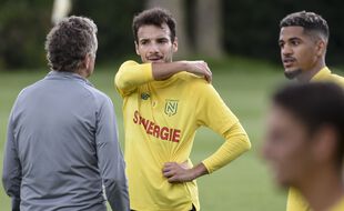 Pedro Chirivella à l'entraînement avec Christian Gourcuff.